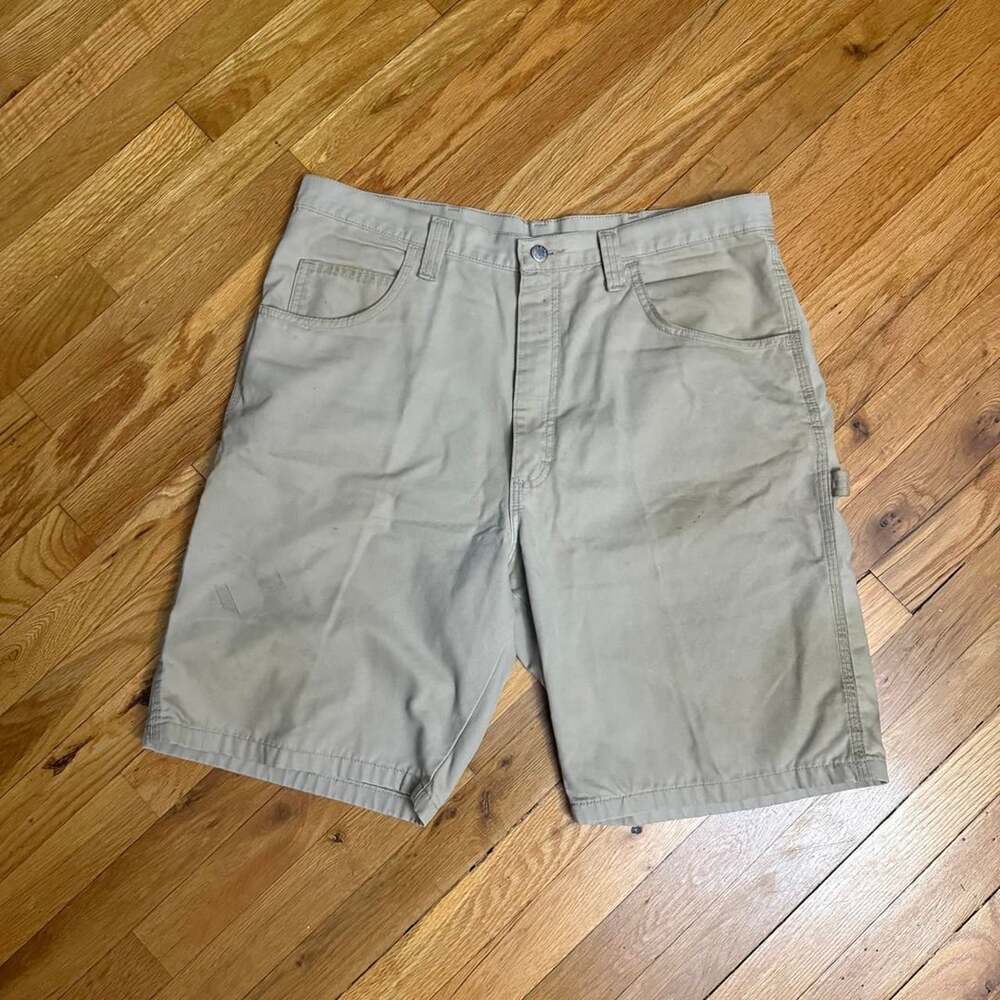 Wrangler Carpenter Shorts Size 36 Khaki Workwear Cotton
